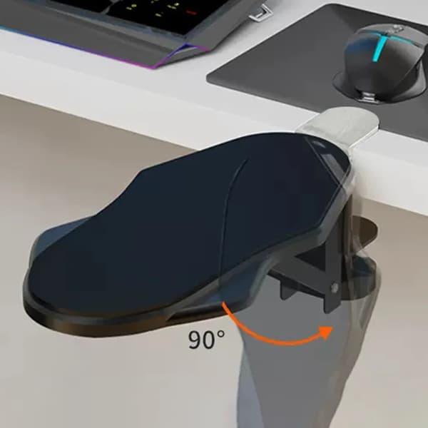 Datorarmstöd med ergonomisk skumvaddering, justerbart, roterbart, hopfällbart, bärande, skrivbordsförlängning