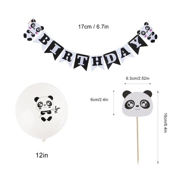 Barn tecknade djur Grattis på födelsedagen Banner ballong tårta infoga set
