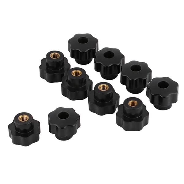 10 Pcs Universal Black Round Plastic Knob Handles M6*25 for Machine Tool