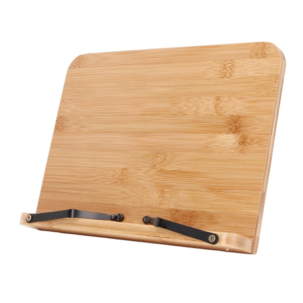 Bambu bokställ Vikbar kokbokshållare i trä med 5 vinkel justerbar för surfplatta Lärobok Musikdokument