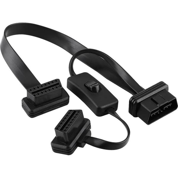 OBD2 Splitter Forlængerkabel og Adapter med Afbryder, 16-bens Dobbelt Hun