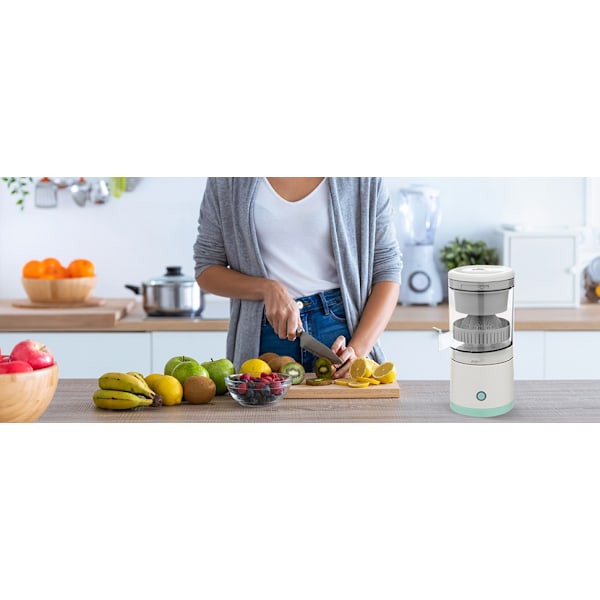 Elektrisk Saftpresser Genopladelig - Citrus Saftpresser Maskiner med USB Saftpresser til Appelsin, Citron, Grapefrugt