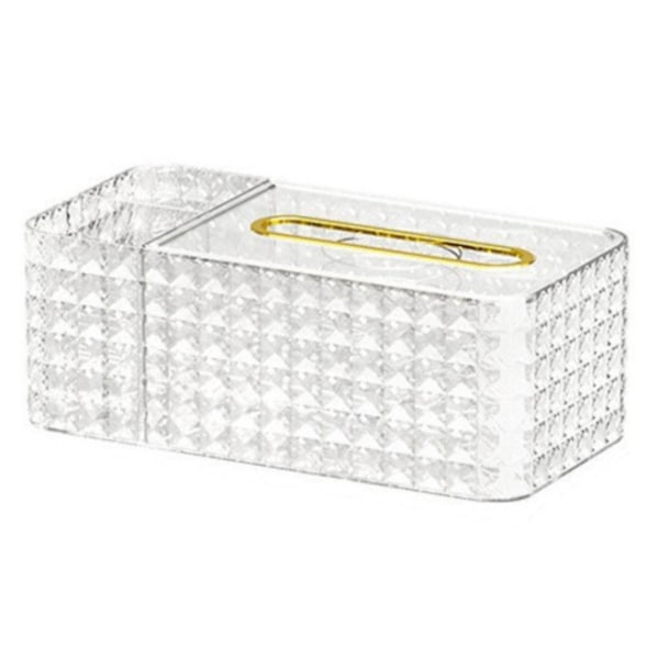 Näsdukslåda och skrivbordsorganisatör, rektangulär näsdukslåda, utsökt akryl näsdukslåda, fjärrkontrollglasögon, multifunktionell näsduk