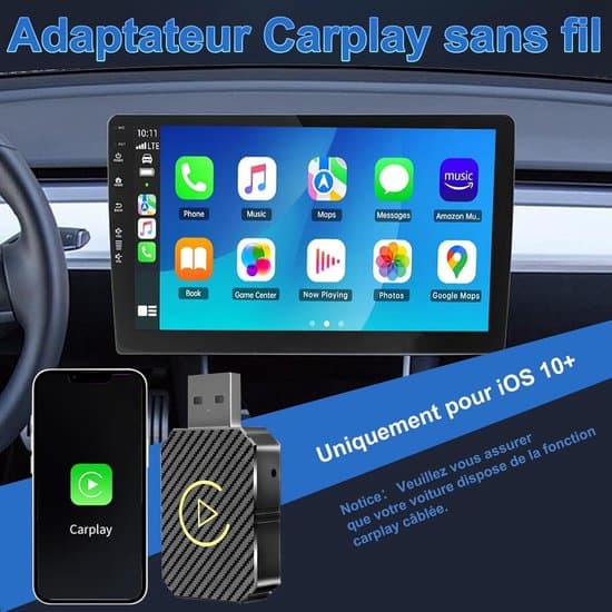 Trådløs CarPlay-adapter, kompatibel med Apple iPhones, USB-forlengelse