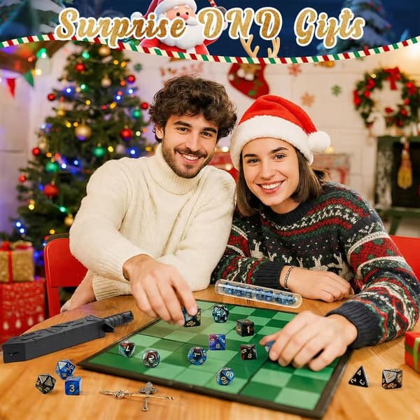 DND Terning-adventskalender 2026, 24-dagers julekalender med overraskelser for D&D og rollespill