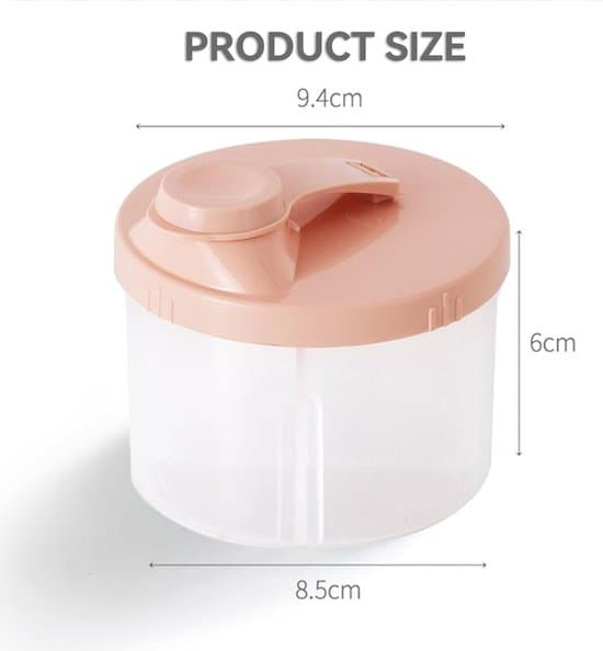 Formula Dispenser, Portable Rotating 4-Compartment Box, Pink