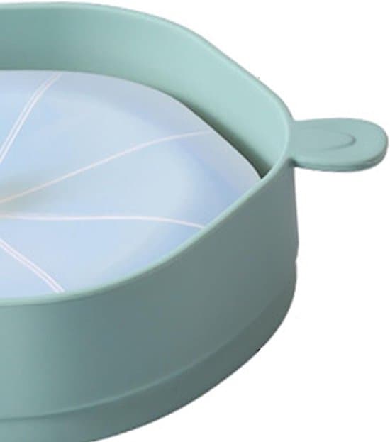 Foldable Popcorn Bowl with Handle, Heat Resistant, Portable Silicone Microwave Popcorn Maker (Cyan)