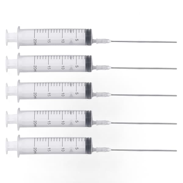Inkjet Printer Ink Cartridge Ink Refill Tool 5 Pcs 20ml Syringe with 5 Pcs 10cm Flat Needle for Office
