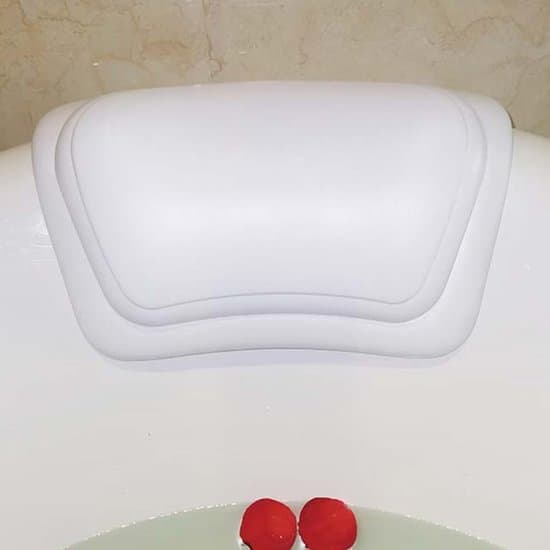 Spa Pillow, Non-Slip Bath Pillow with Suction Cups, Neck Support Pillow for Bath, Head and Neck Support Pillow, Black, 33×20×8 cm, Polyurethane