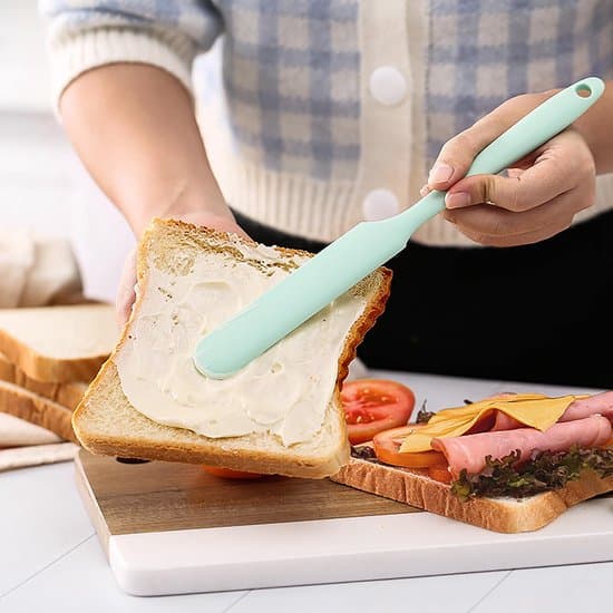 5-delte silikonskrapere for krukker - Liten smørkakekremspatel - Deigblander for baking - Grønn