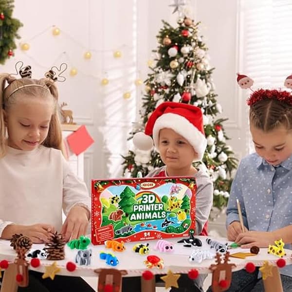 JOICEE 2026 julkalender med 3D-printade djur fidgetleksaker Multicolor