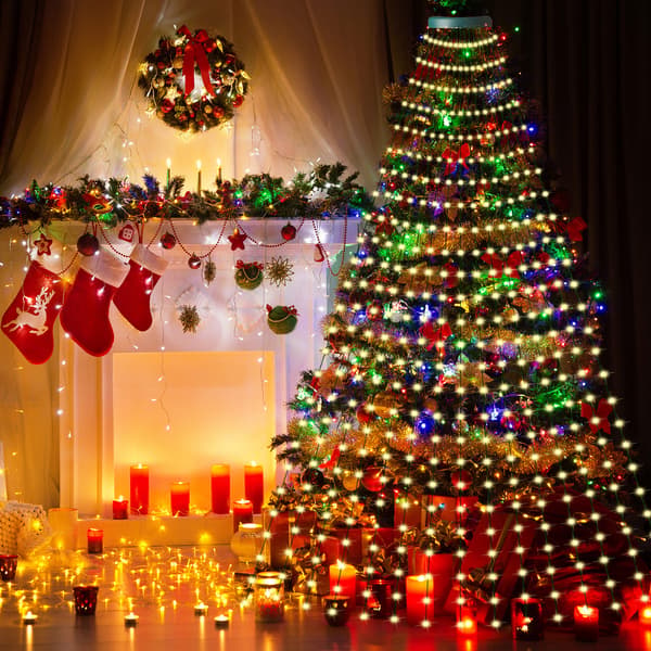 LED Waterfall Lights for Christmas Tree, Garden, Party, and Camping - Decorative String Lights, Outdoor Lighting