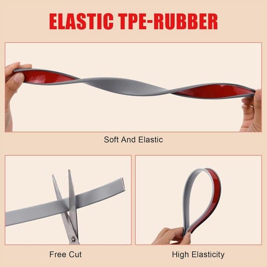 Self-adhesive U-shaped edge banding, flexible TPE table corner protector, 3m x 30mm, beige.
