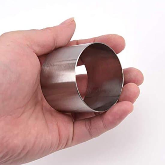5-delad rund kakform i rostfritt stål 5*5*5 cm, mousseform, bakelseutstickare, för bakverk, mousser, desserter - Silver