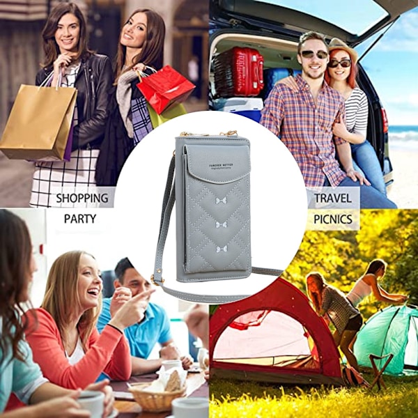 PU mobiltelefon taske damer lang clutch taske stor kapacitet mobiltelefon tegnebog
