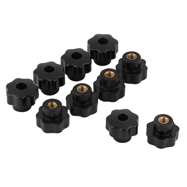 10 Pcs Universal Black Round Plastic Knob Handles M6*25 for Machine Tool
