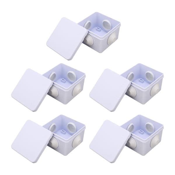 5-pack IP55 Waterproof Junction Box with Rubber Seals for Outdoor Electrical Connections