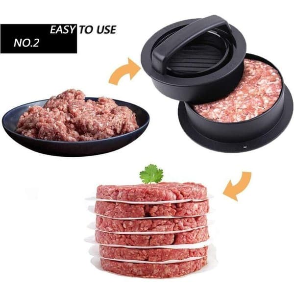 Burgerpress, Hamburgerpress, 3-i-1 Hamburgerpress, Non-Stick Hamburgerformkit, Burger- och Färspress