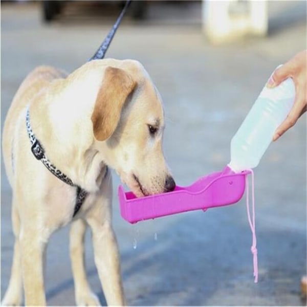 250ml Utomhus bärbar hund vattenflaskor hopfällbar tank dricksdesign reseskål