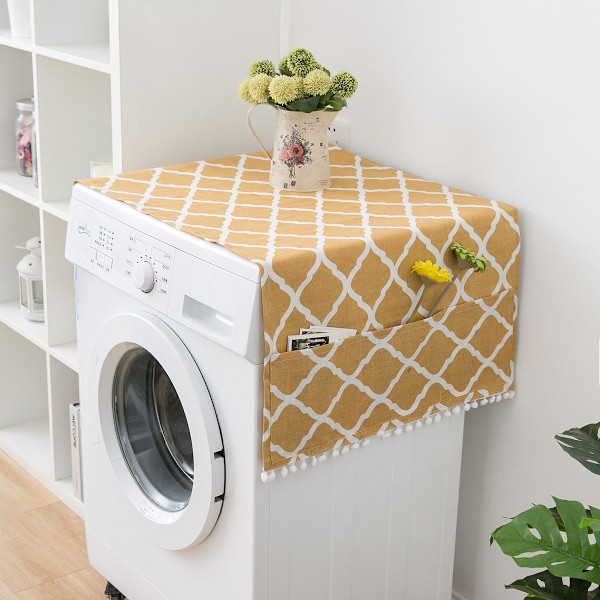 Två ark tvättmaskin bomull linne tvättmaskin täcker 55*130cm kylskåp dammskydd