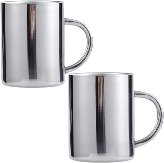 2-pack Stainless Steel Insulated Mugs, Double-Walled Unbreakable Coffee/Camping Mugs with Handle