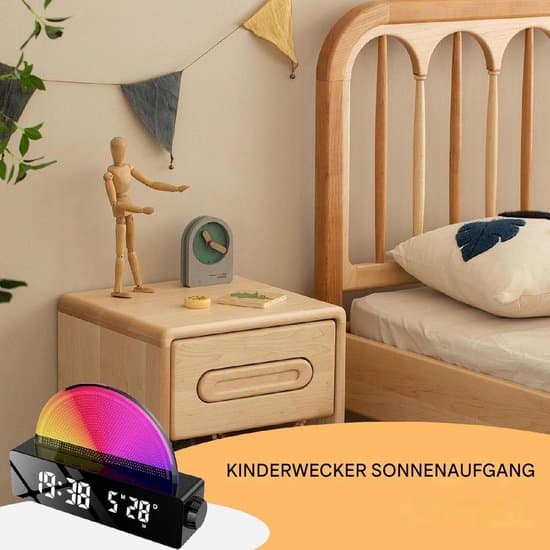 Universell vekkerklokke med soloppgangslys, sengekant søvnhjelpemiddel