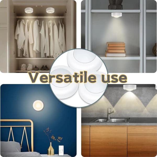 6 Creative LED Night Lights - Remote Control for Ambient Light, Cabinet Lighting Set