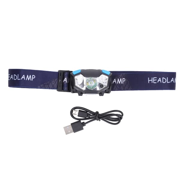 Headlamp USB Charging Waterproof Headlamp High Brightness with Sensor for Outdoor Black