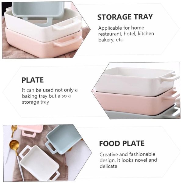 Små ovnsfade, gryderetfad, porcelænsbagefad, keramisk grillfad, ovnsfad, tallerken, bradepande, bageplade