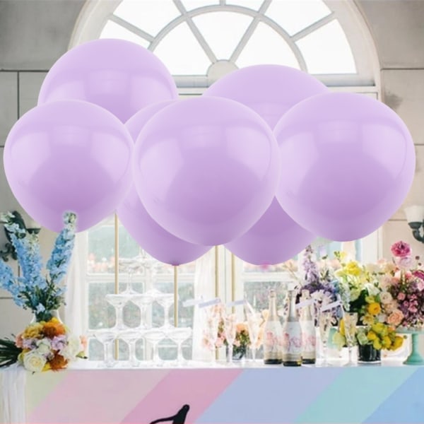 100 st färgglada runda bröllopsfödelsedagsfest Latexballonger dekoration (lila)