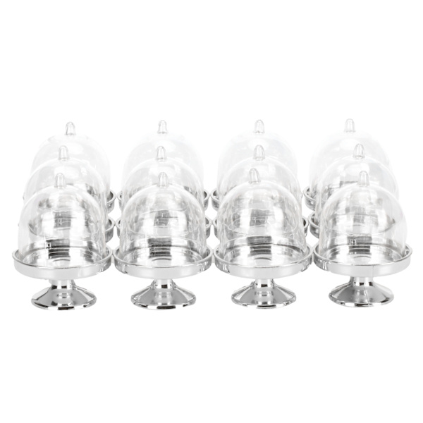 12 Set Mini Candy Box Cake Stand Cupcake Candy Display Plate med lock Party Supplies