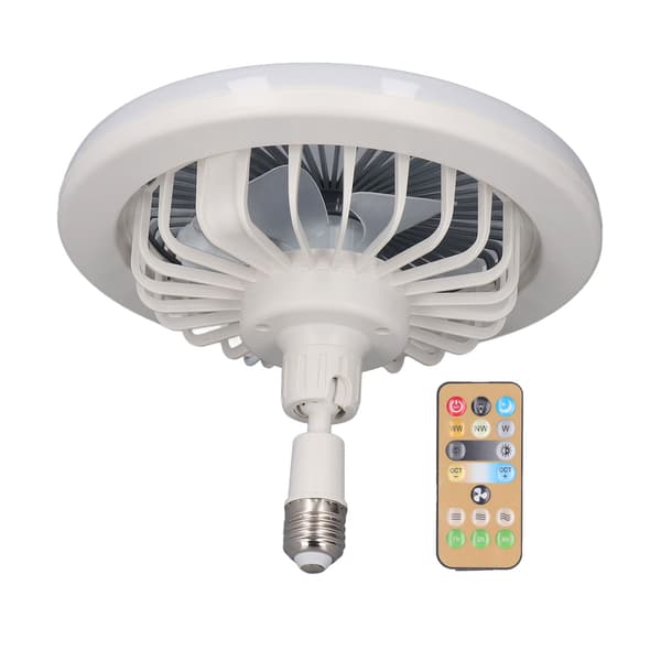 Quiet 12 \" Ceiling Fan with Light, E27 Bulb Holder, Remote Control, Adjustable Speed, Enclosed, 85-265V, for Bedroom/Office