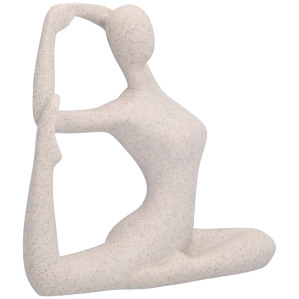 Yoga Pose Statue Nordisk Sandsten Resin Yoga Pose Figurer Samleobjekt Dekoration Gave til Hjem Kontor Dekoration