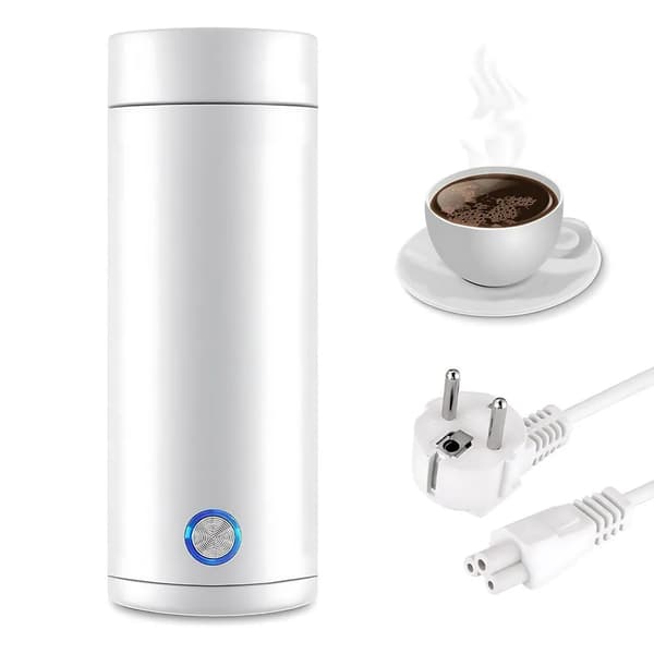 White Small Portable Mini Travel Heating Kettle