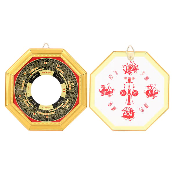 Feng Shui Convex Concave Bagua Mirror for Home Office Lucky Protection (Concave)