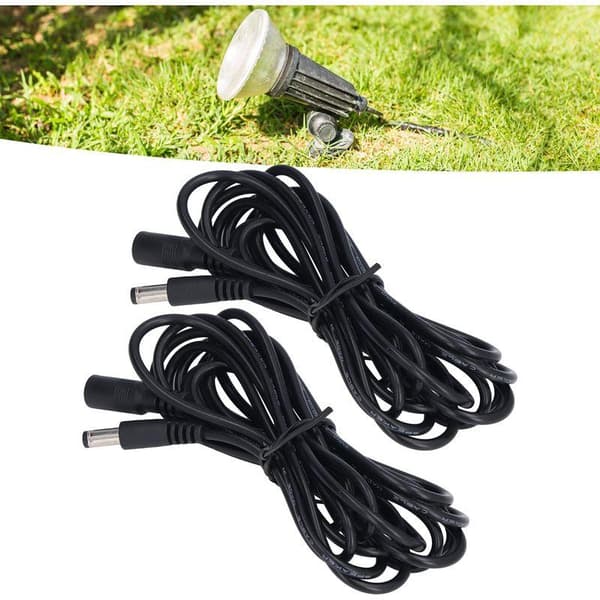 2-delt LED solcellelys forlængerkabel til overvågning, 5.5x2.1mm strømtilslutningskabel, DC12V 24V