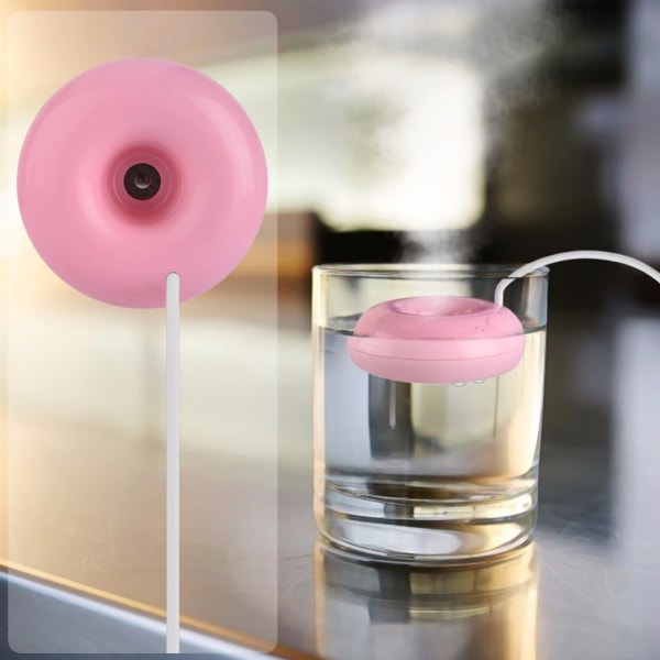 Donut Luftfugtighedsmaskine USB Kontor Desktop Mini Luftfugtighedsmaskine Bærbar Luftrenser Pink