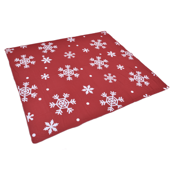 Julfilt Snowflake Pattern Velvet Throw Sängtäcke för hemresor Flygplan Camping