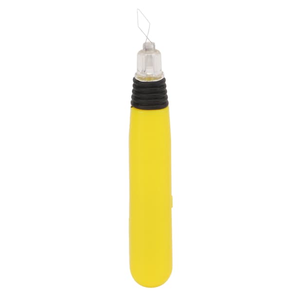 Portable LED Needle Threader, Battery Operated, Easy Grip Plastic Sewing Tool for Machines, Yellow