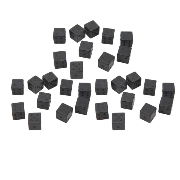 30 st hexaedriska tärningar rätvinklad ren svart plast för klassrumsbrädspel Party Favor Fun