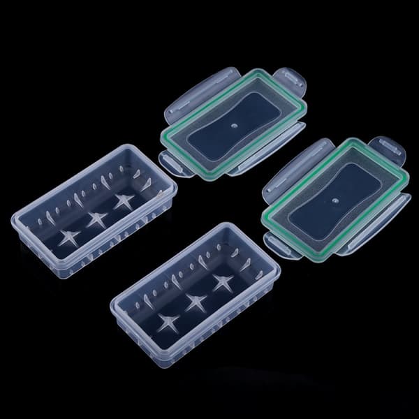Vattentät 18650 batteriförvaringslåda - set med 2 hårda, slitstarka plastfodral