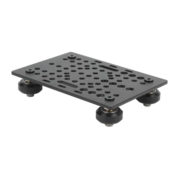Gantry Plate Aluminum High Strength Gantry Board Black Anodized 3D Printer Linear Universal Guide for Milling Machine Board with 4 Plastic Wheels and