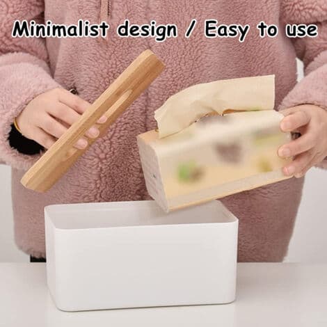 Simple Wooden Office Tissue Box, Paper Storage Box, Gift for Home or Car.