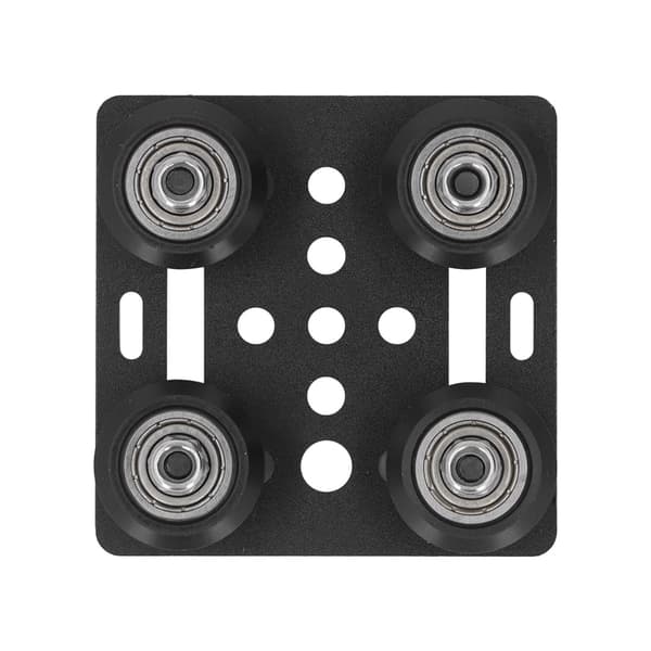 Aluminum Profile Pulley for V-Slot Guide Rail Pulley 3D Printer Rear Support Plate with 4 Pulleys