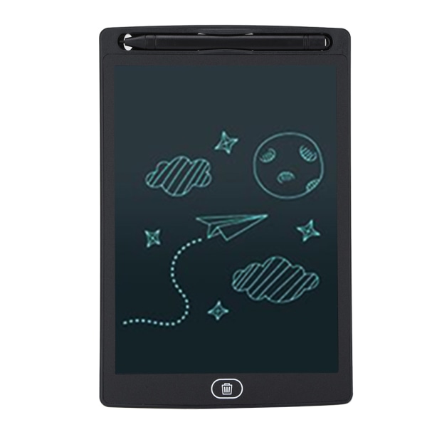 8,5-tums LCD-skrivplatta Elektronisk skriv- och ritbräda Doodle Pad (svart)