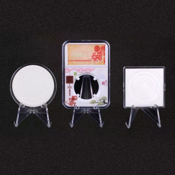 12PCS Mini Acrylic Display Stands Transparent Coin Display Easel for Home Shop Exhibitions