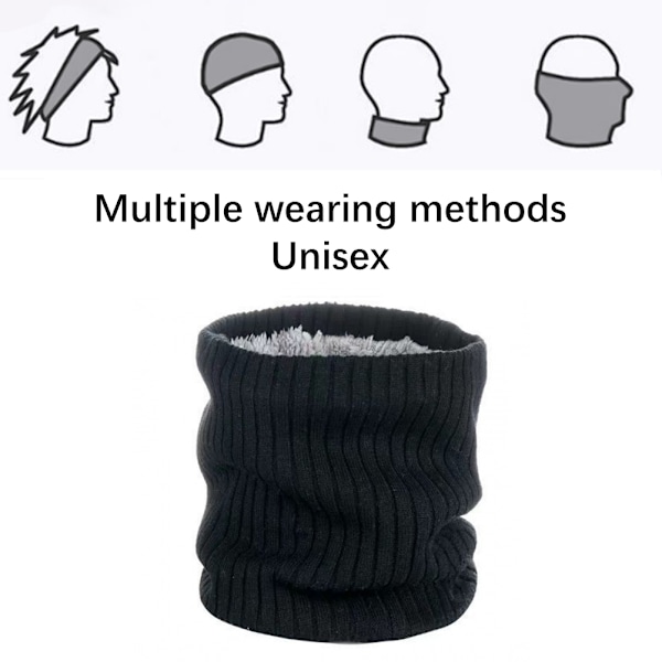 2 st Vinter Halsvärmare Stickad Hals Gaiter Tjock Vindtät Termisk Halsduk Ansiktsmask för Män Kvinnor