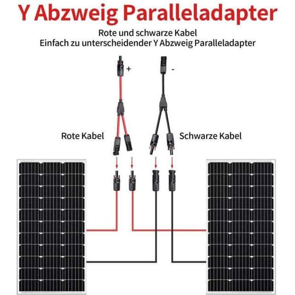Profesjonell solcellepanelkabelkontakt (1 til 2-pinners) Y-kontakter Solcellepanelkabel MMF + FFM Soladapter 1 par, OUYLAF