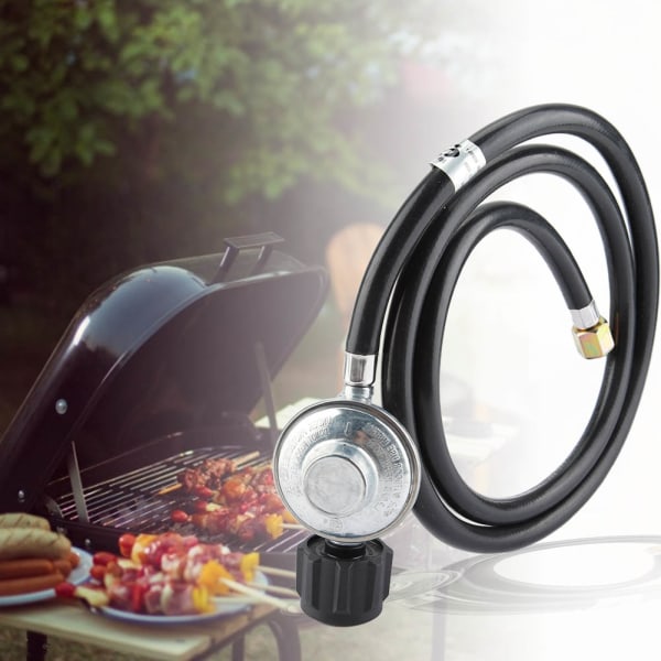 Propan Gasregulator Adapter Lavtrykventil med 1,5m Slange til LP/LPG BBQ Ovn Komfur