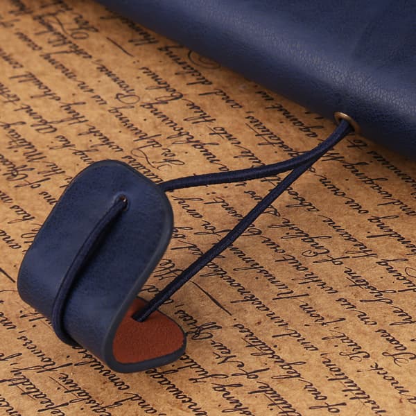 Personal PU Leather Journal Travel Diary Refillable Notebook Dark Blue Writing Pad